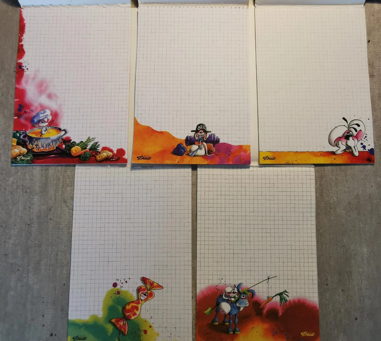 Lot 5 feuilles A5 Diddl vintage